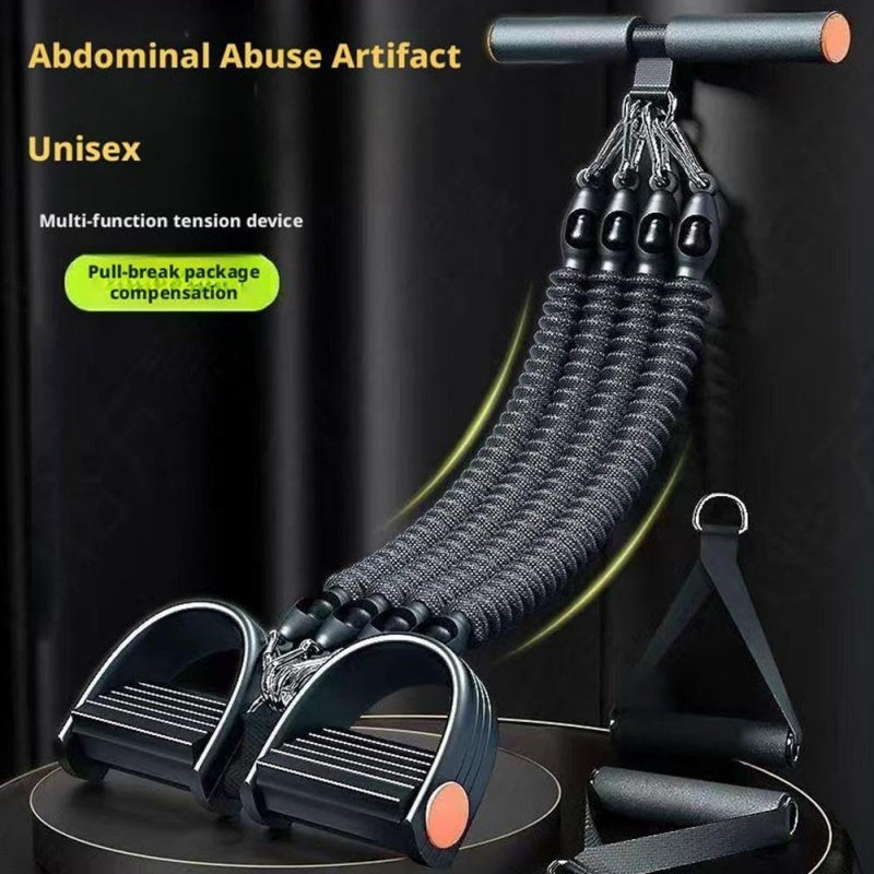 Pedal Resistance Band With 4 Tubes, Adjustable 25-100lb Full Body Workout For
