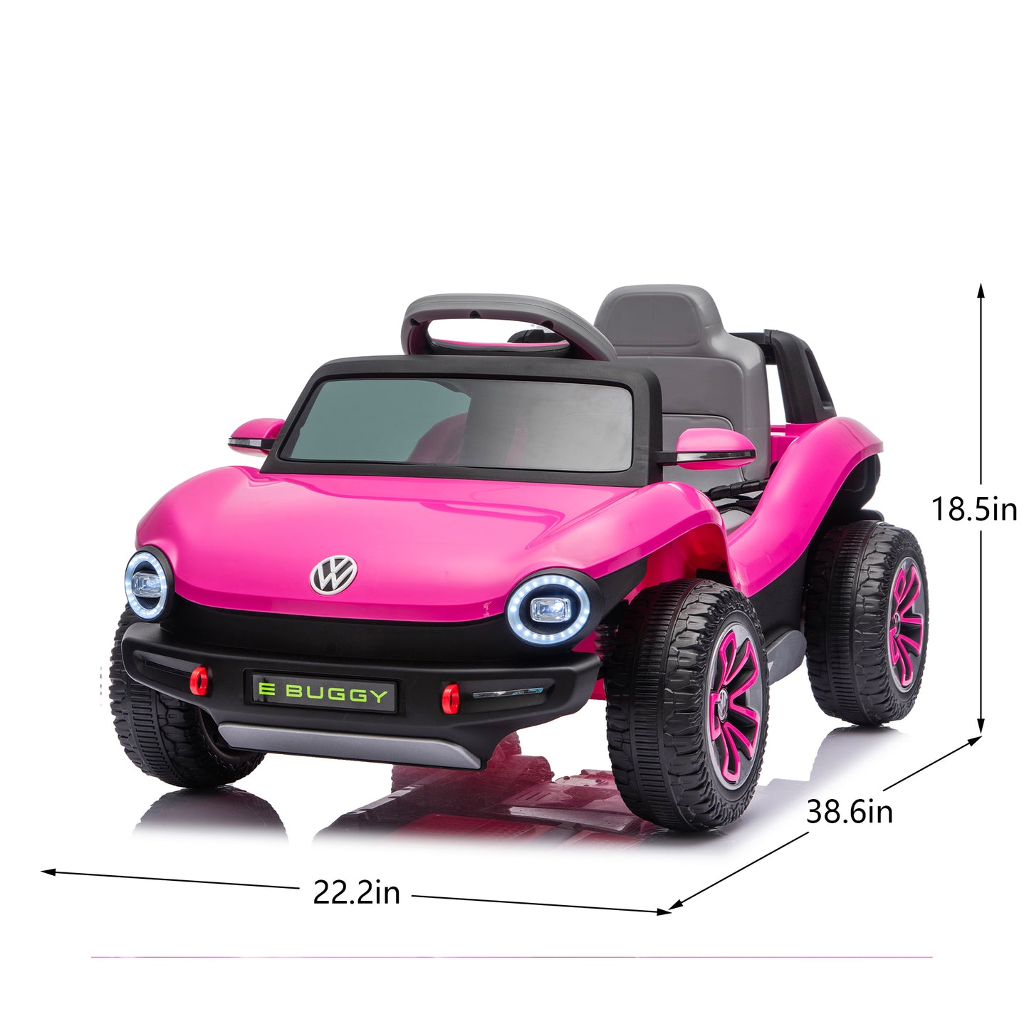 12V Licensed Beetle Kids Ride On Electric Car W 2.4G PC,Cute&Curvy Body,2WD,4-Wheel Suspension,Rear Cargo Storage,Bright Front Headlights,Bluetooth,USB,Music,Speeds 1.5-2.5MPH For Kids 3-5