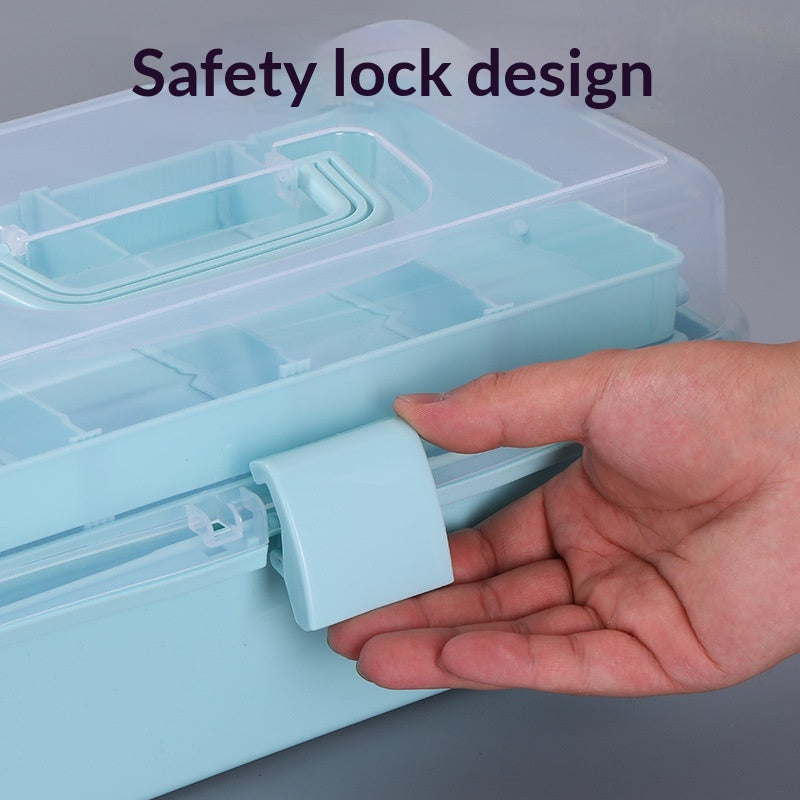 Three-tier Portable Storage Box For Art Supplies