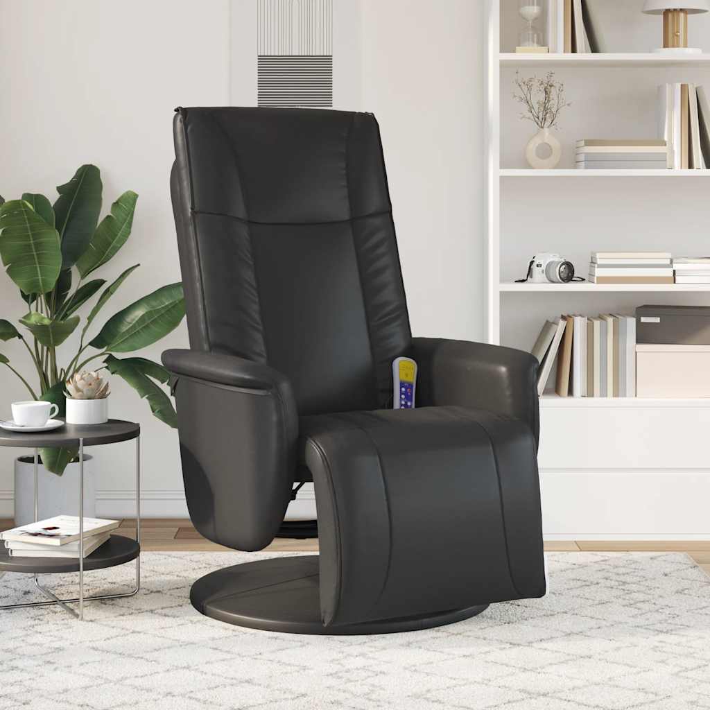Massage Chair with Footrest, Faux Leather