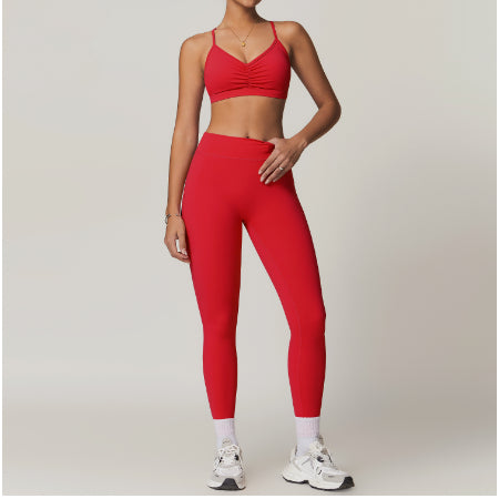 Beauty Back Yoga Clothes Suit Cargo Pocket Sports Suit High Waist Hip Lift Workout Clothes
