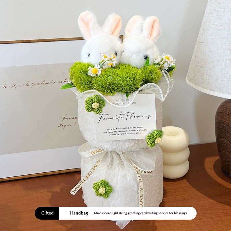 Internet-famous Rabbit Eating Grass Plush Bouquet Gift