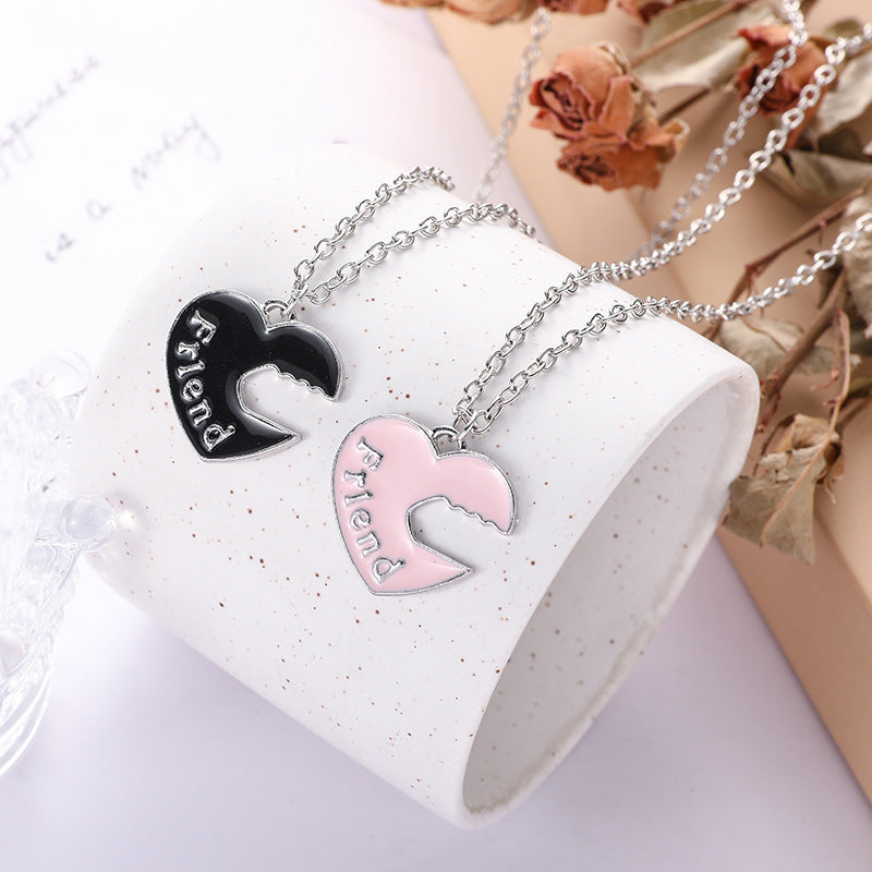Creative Love Key Best Friend Stitching Pendant Clavicle Chain