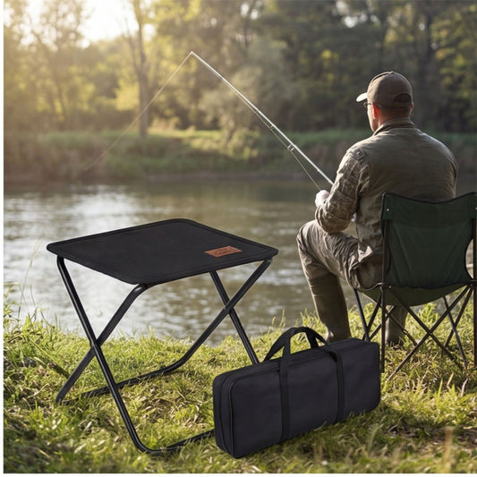 Handbag-Shaped Folding Stool, Black - Reinforced, Handy For Fishing And Outdoor Party Accessories Set