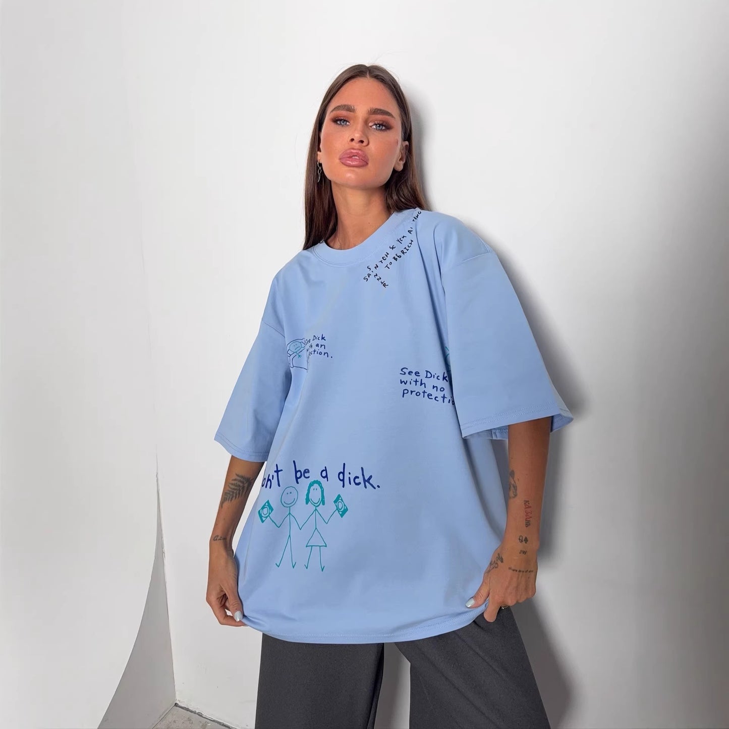 Letter-printed Fashion Street-style Short-sleeve T-shirt For Women