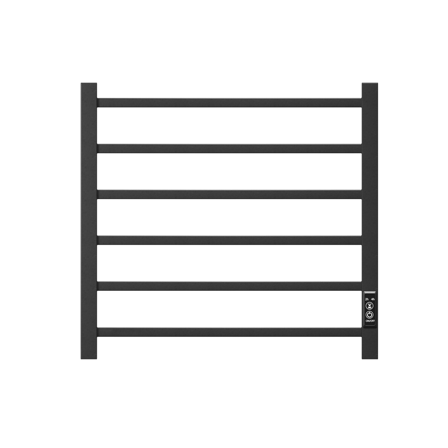 Towel Warmer 6 Bar Electric Heated Towel Rack Wall Mount Plug-in Bath Towel Heater Matt-Black  Timer