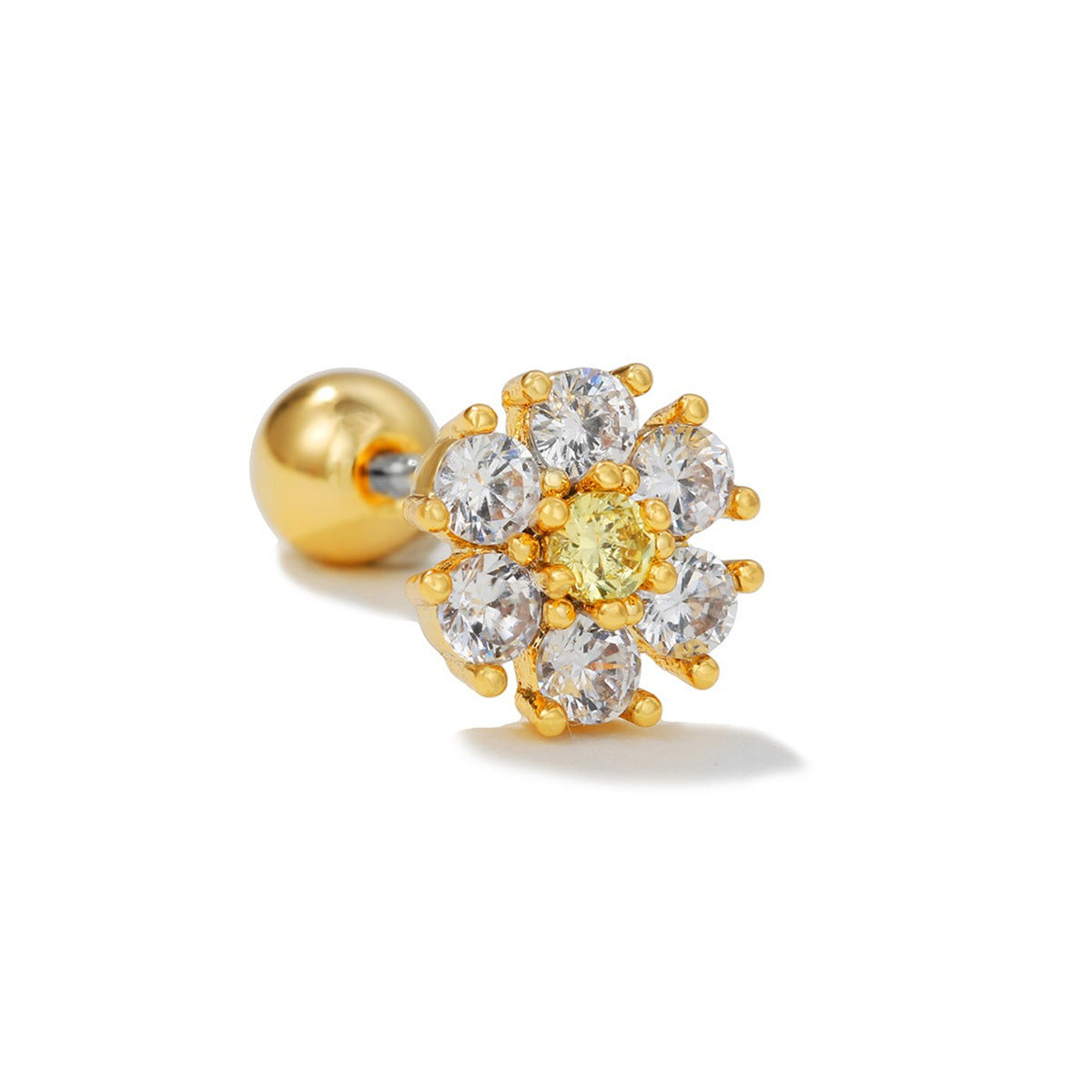 Korean-style Tassel Flower Screw Ball Ear Cartilage Piercing