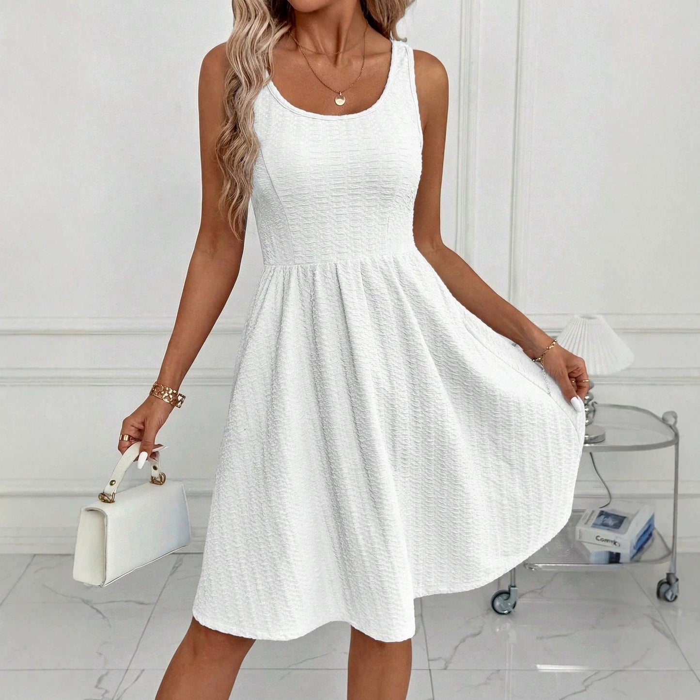 Womens Fashion Sleeveless Vest Dress