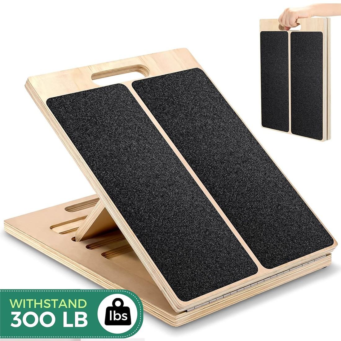 Wooden Slant Board Calf Stretcher Folded For Yoga Workout Calf Incline Board UK