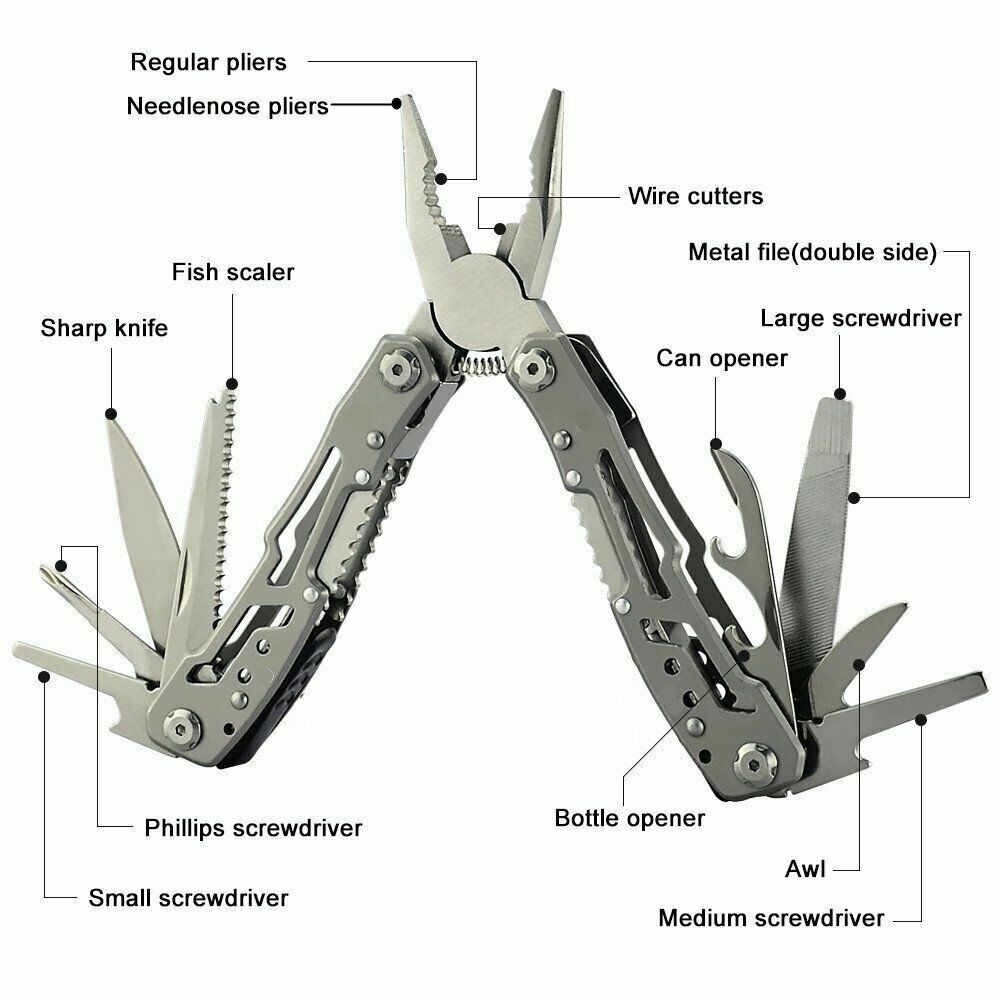Multifunctional Stainless Steel Multi-tool Pocket Pliers Saw Folding Pliers Outdoor Tools UK