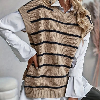Best-selling Versatile Striped Sweater Vest