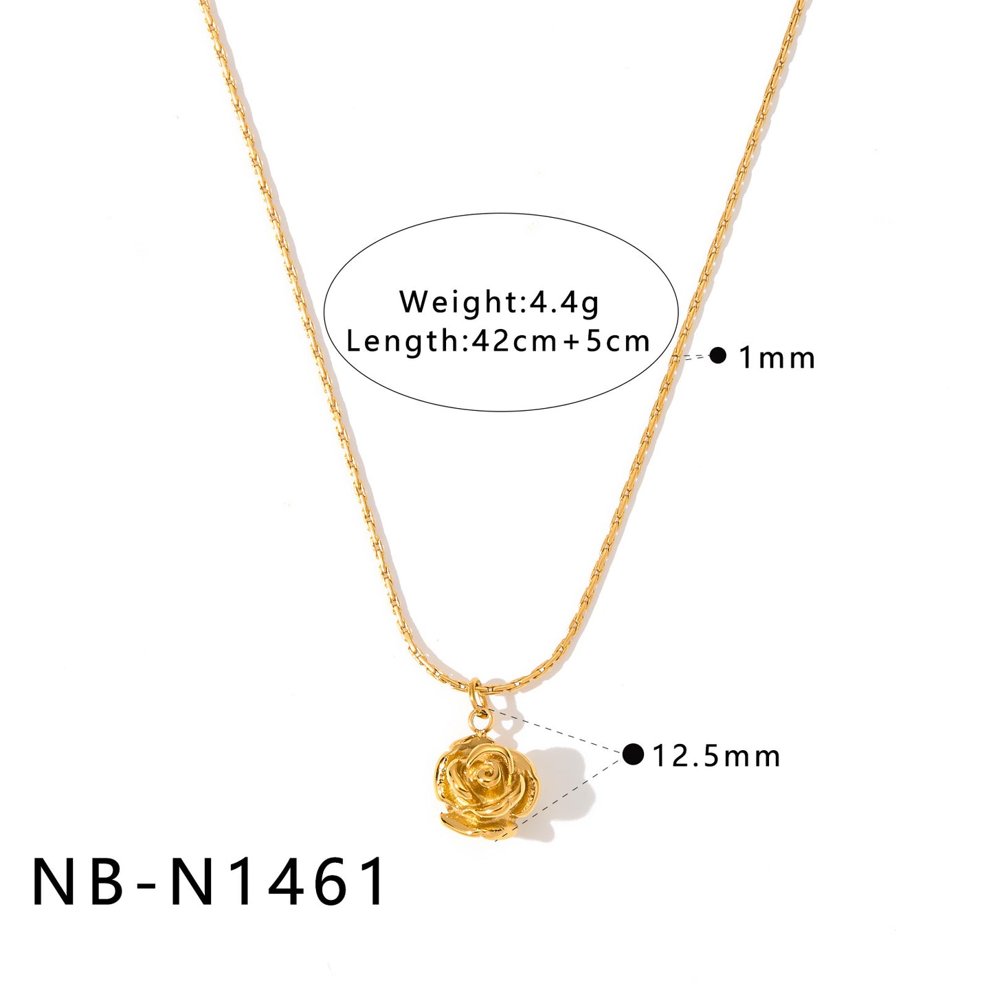 Cross-border Best-Selling Stainless Steel Flower Necklace