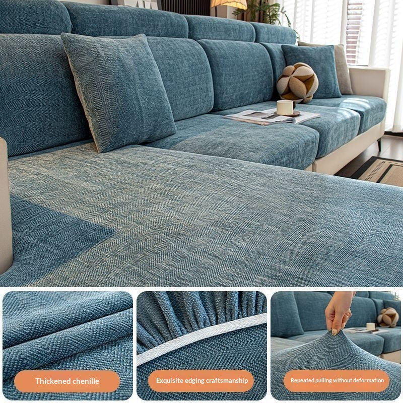 Simple, Thickened Chenille Herringbone Sofa Cover That Doesnt Attract Hair