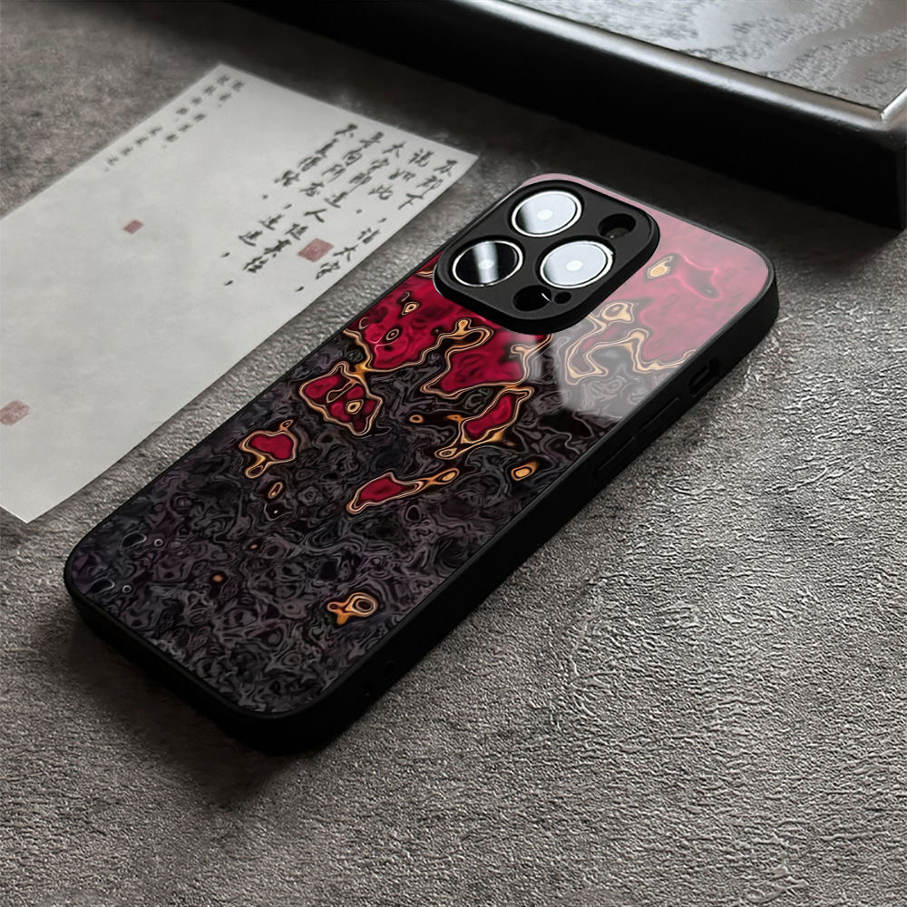 Niche Dark Lava Glass Shell Mobile Phone Protective Case