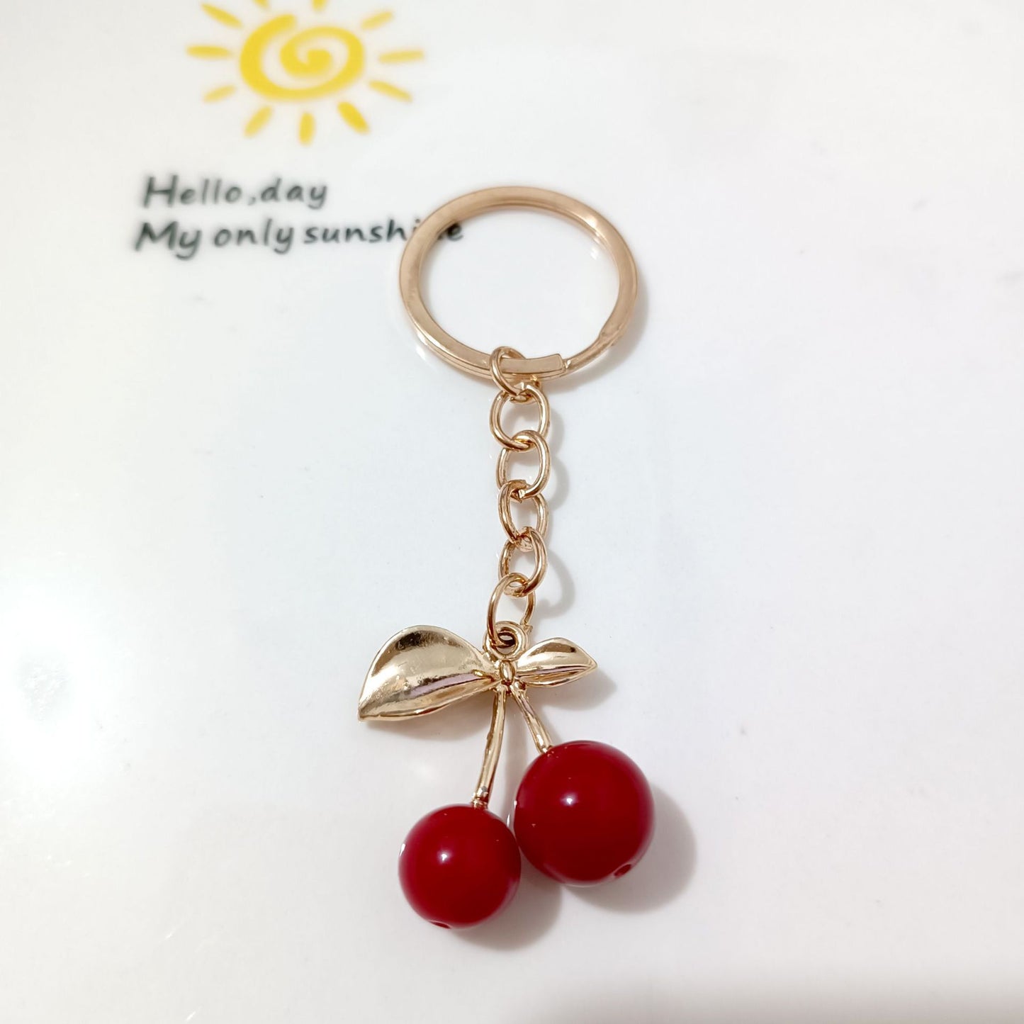 Korean Style K Gold Leaf Cherry Pendant Alloy Accessories Diy