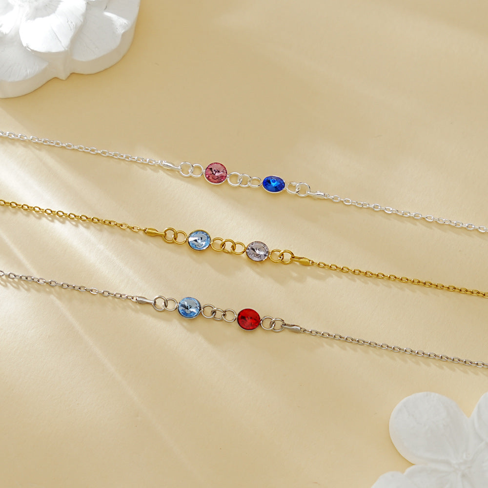 Thanksgiving Accessories Born In December Stone Color Diamond Bracelet