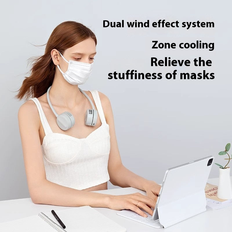 Halter Little Fan Usb Charging Portable Portable Leafless Foldable