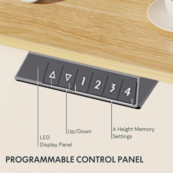Electric Standing Desk Whole Piece Adjustable Height Desk Home Office Computer Workstation Sit Stand Up Desk White Frame - Maple Top