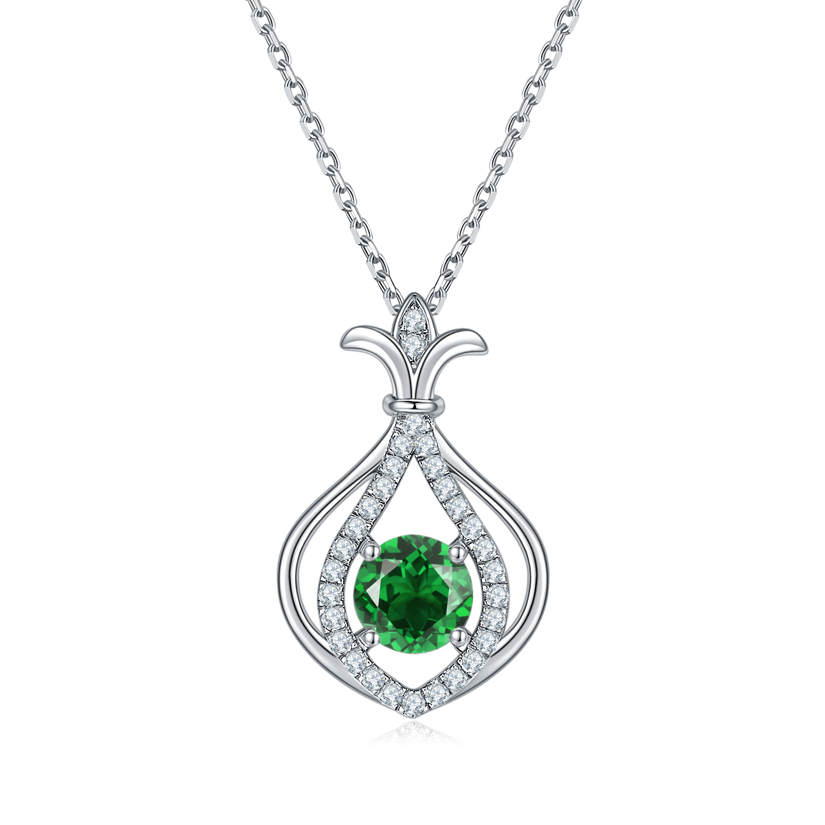 S925 Sterling Silver Teardrop Necklace, 1ct D-VVS1 Moissanite & Lab-Grown Gems, Platinum Plated 4g With GRA Certificate Gift Box