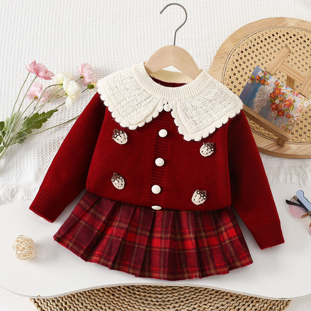 Korean-style Sweater And Skirt Set For Girls