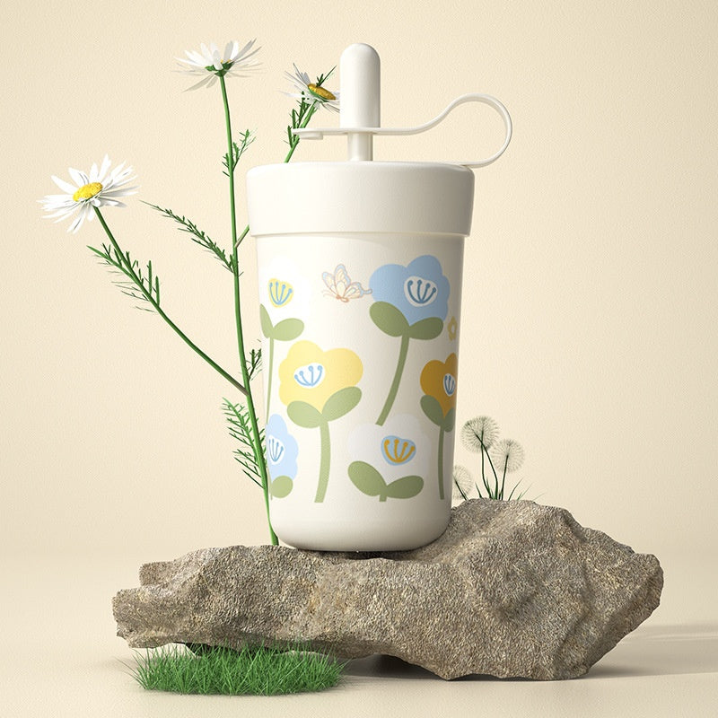 Insulation And Cooling Straw Ceramic Inner Liner Insulated Cup