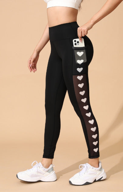 New Arrival Best-Selling Yoga Pants, Sports & Outdoor Skinny Leggings With Butt-Lifting Design, Spliced Mesh And Pockets
