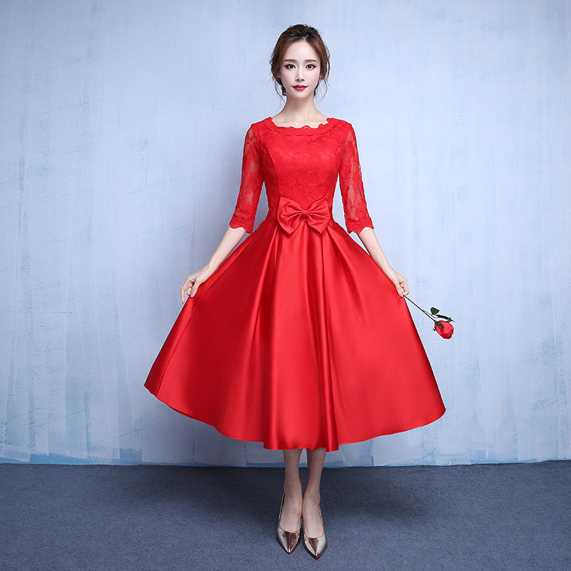 New Long-sleeved Wedding Bridesmaid Dress