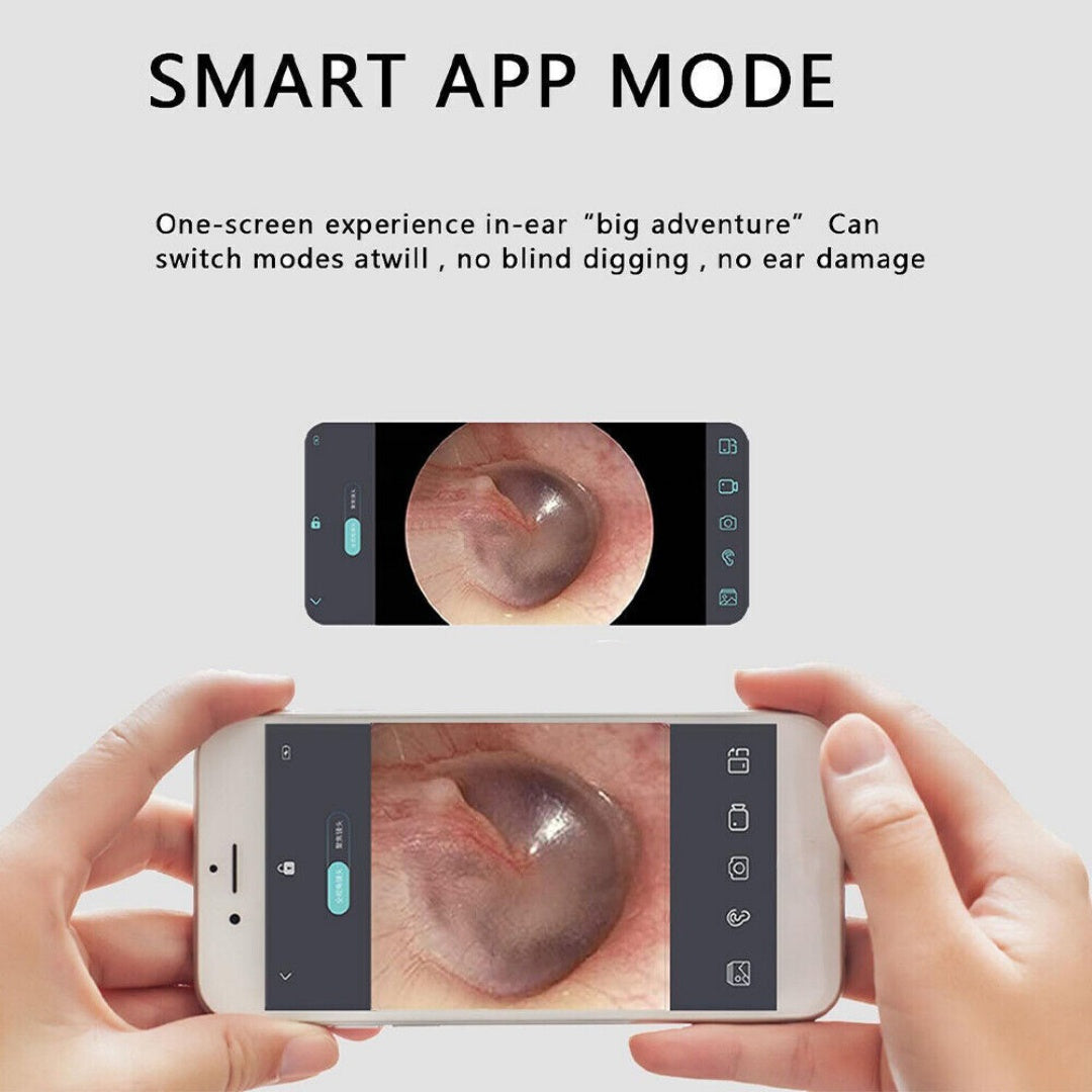 Smart Visual Earpick Ear Wax Removal Cleaner WiFi Ear Stick Endoscope Camera AU-black