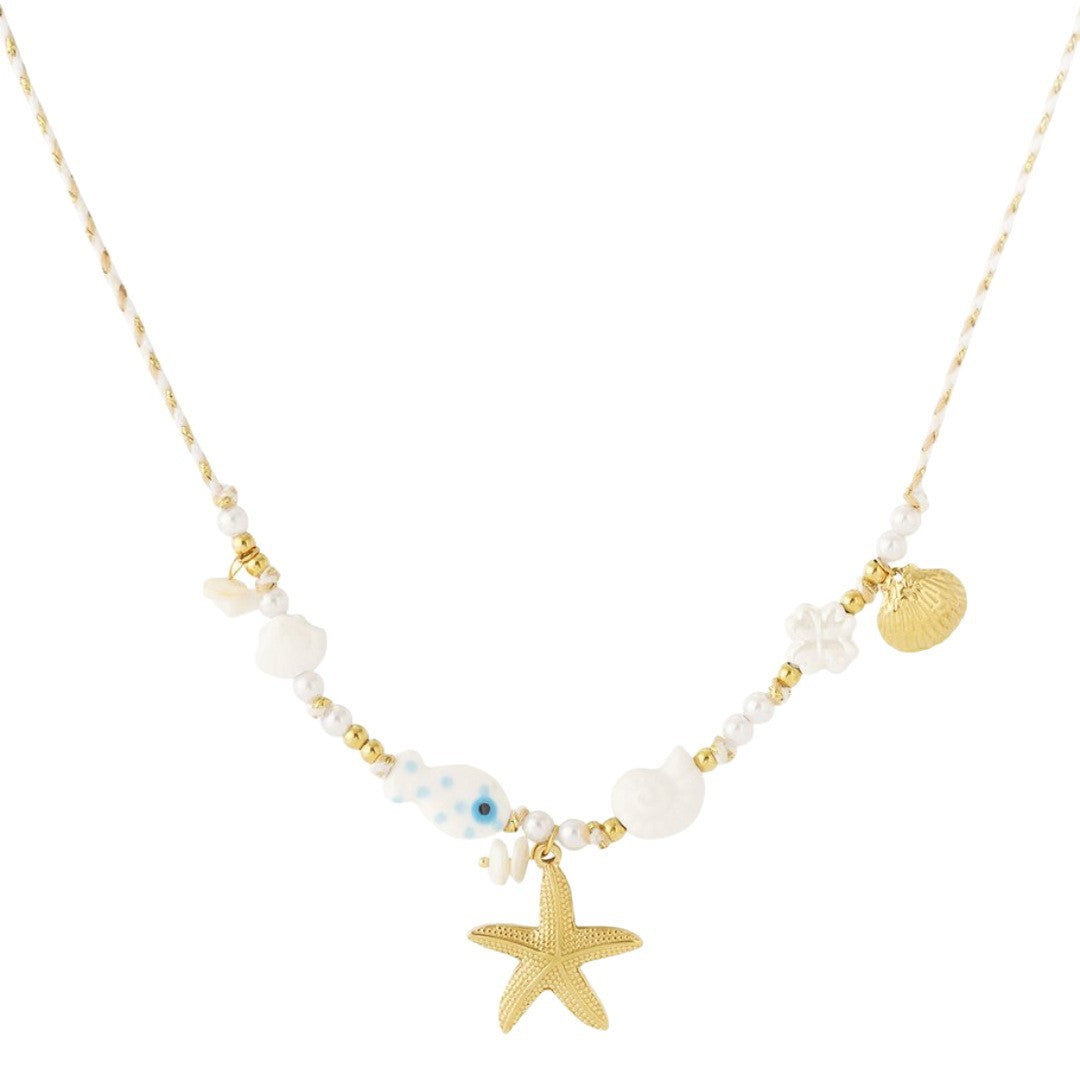 New Starfish Pendant And Small Fish Necklace