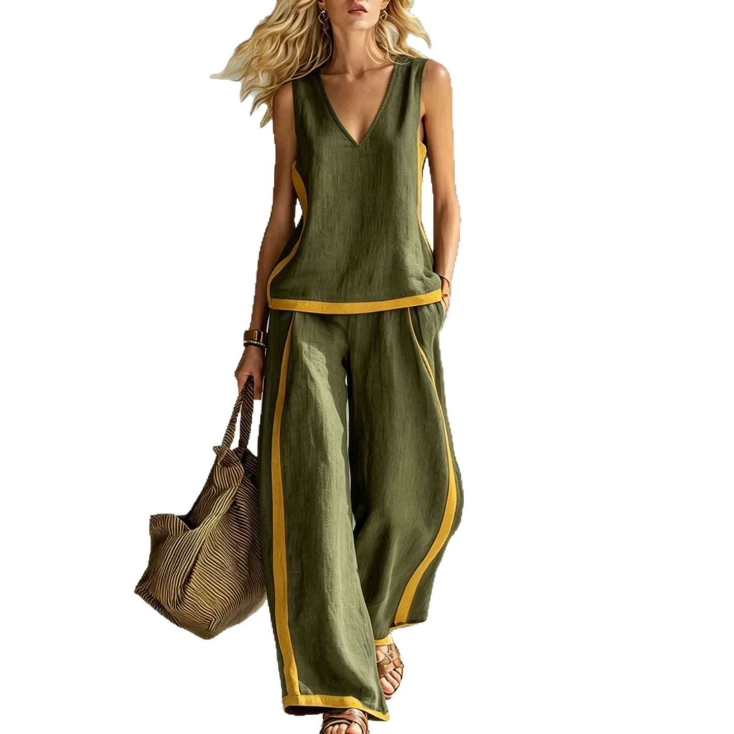 Women's Fashion Casual Wide-leg Pants Suit