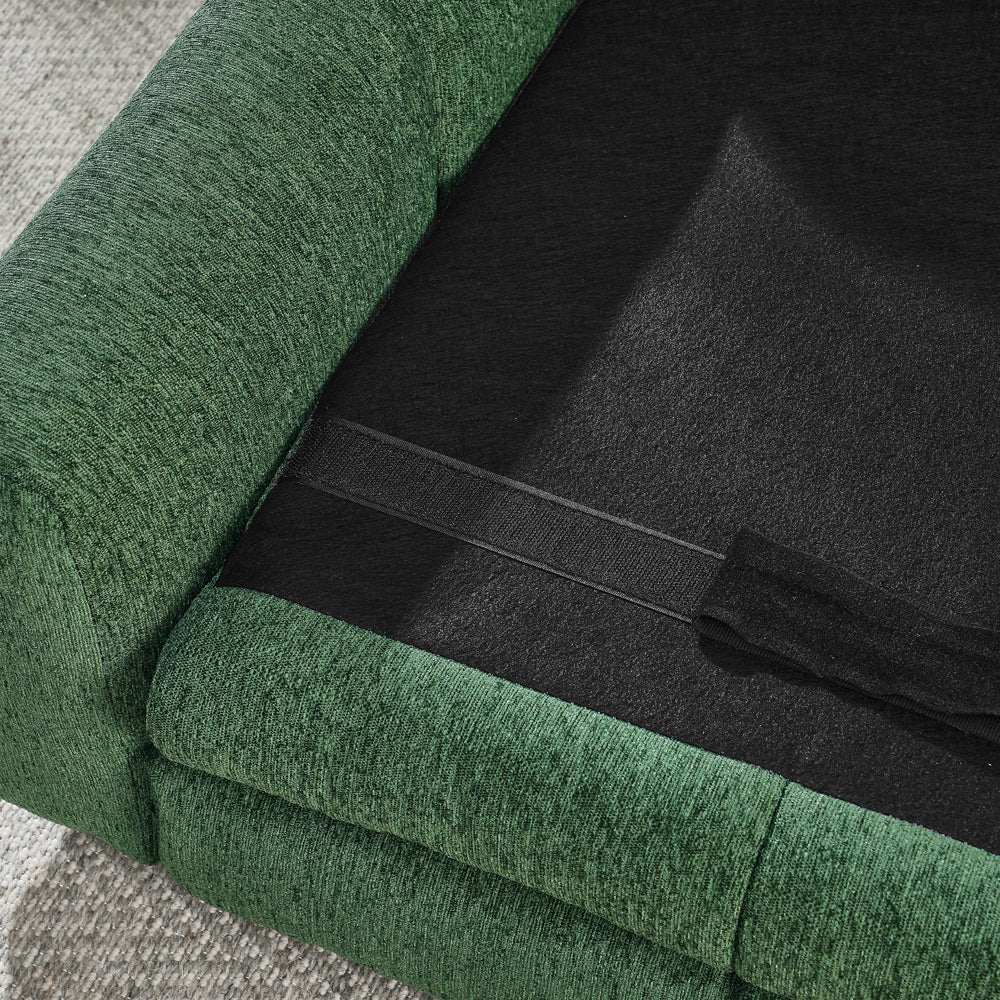 Soft And Comfortable Pet Bed For Big And Oversized Dogs, Durable Elevated Dog Sofa Bed, Comfortable Dog Sofa, Modern And Fashionable Linen Fabric Dog Sofa-OLIVE GREEN