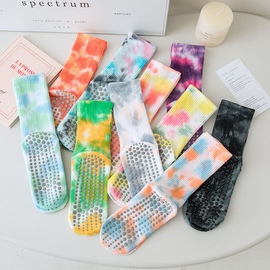 Cotton Calf Medium Stockings Professional Fitness Exercise Pilates Non-slip Yoga Socks