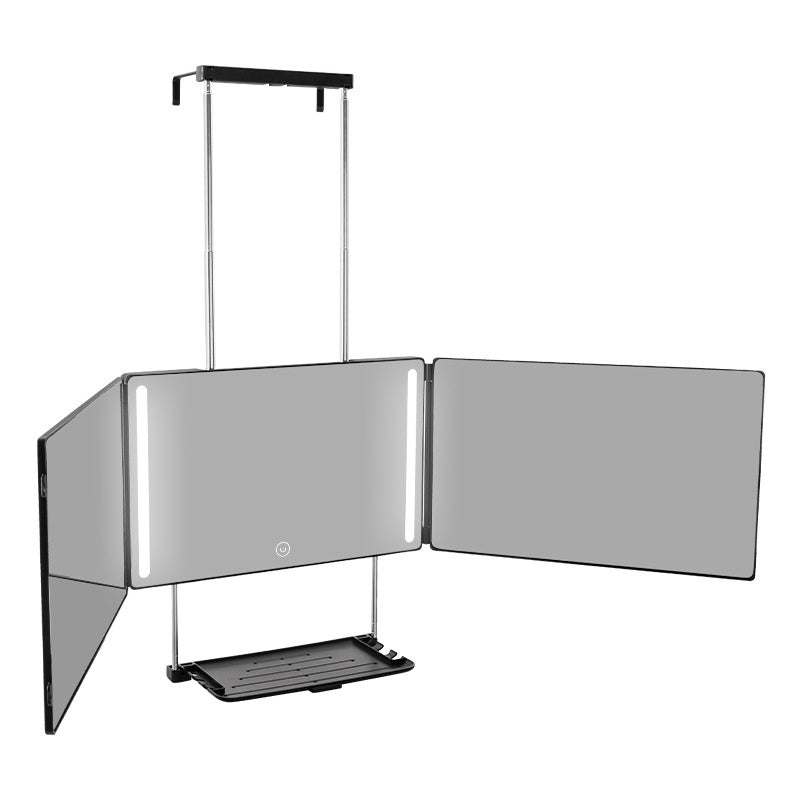 Portable Foldable Makeup Mirror With Built-in Lights For Hanging