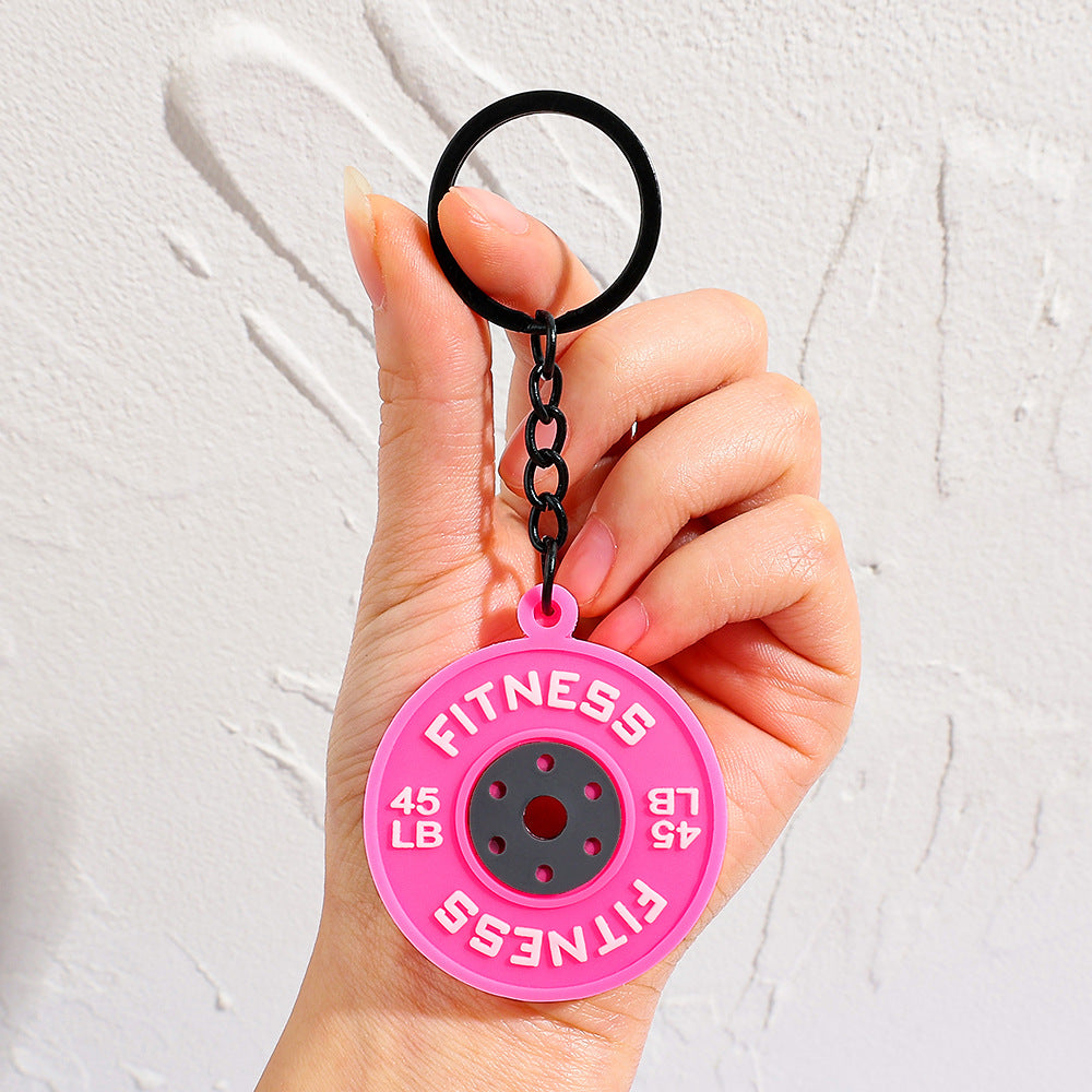 Fitness Dumbbell Keychain Pendant Couples Car  Bag Key Chain  Sports Charm Ornament