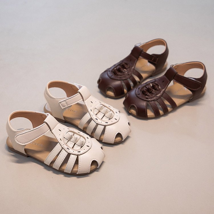 Ins Baotou Woven Roman Sandals Summer New Korean Version Girls Hollow Princess Shoes Beach With Skirt