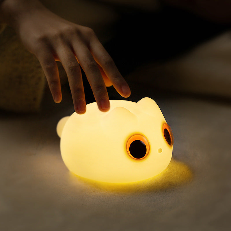 Cat Silicone USB Charging Desk Bedside Sleep Small Night Lamp