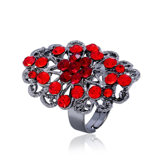Adjustable Diamond Flower Ring Accessories