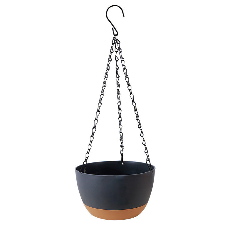 Thickened Resin Hanging Planter Basket Creative Vertical Pot For Pothos Succulents Durable Plastic Balcony Garden Decor