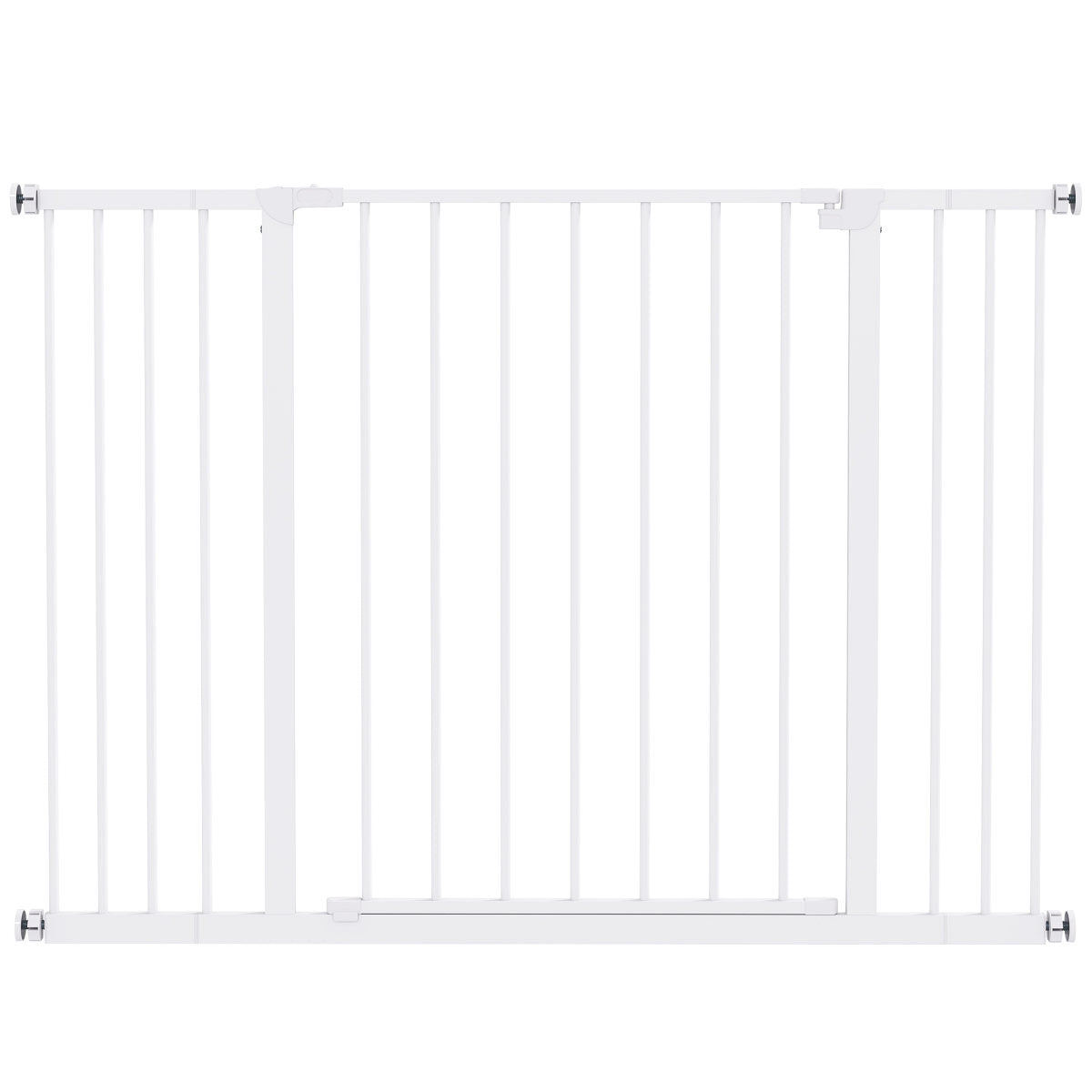 PawHut Dog Gate Pet Safety Gate Stair Barrier Pressure Fit Adjustable 76-82/86-97/101-107 Cm, White