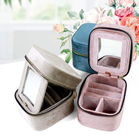 Creative Portable Mirror Mini Ring Storage Box