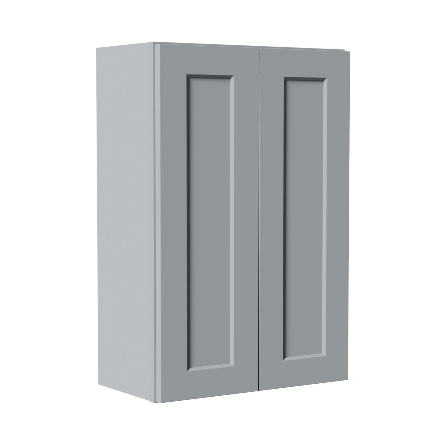 Gray Shaker Solid Wood Wall Cabinet With Soft-Close Doors, Adjustable Shelves - 24  Double Door Storage For Kitchen, Bathroom, Laundry, Garage  Easy Assembly, 24 W X 12 D X 36 H