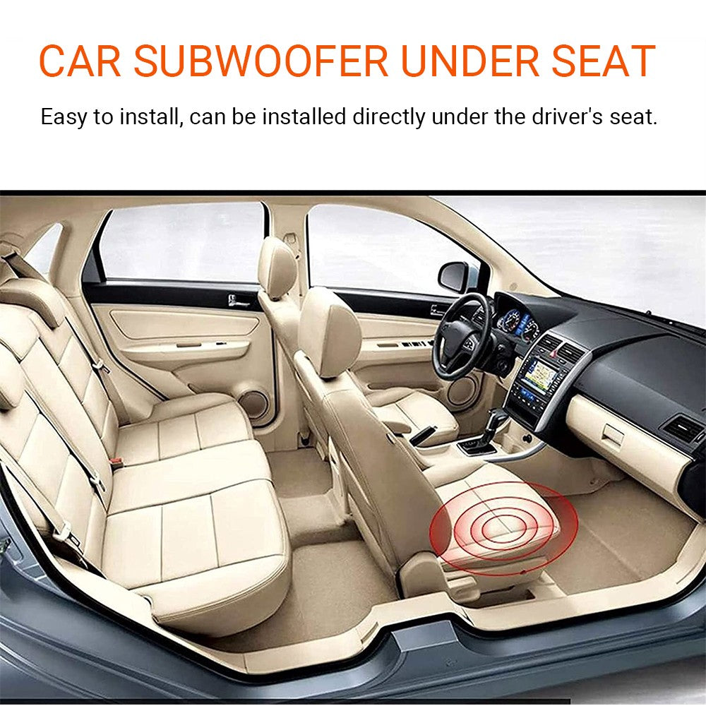 800W 8in  Car Under Seat Active Subwoofer Slim Amplified Sub Audio Speaker Kit 12V