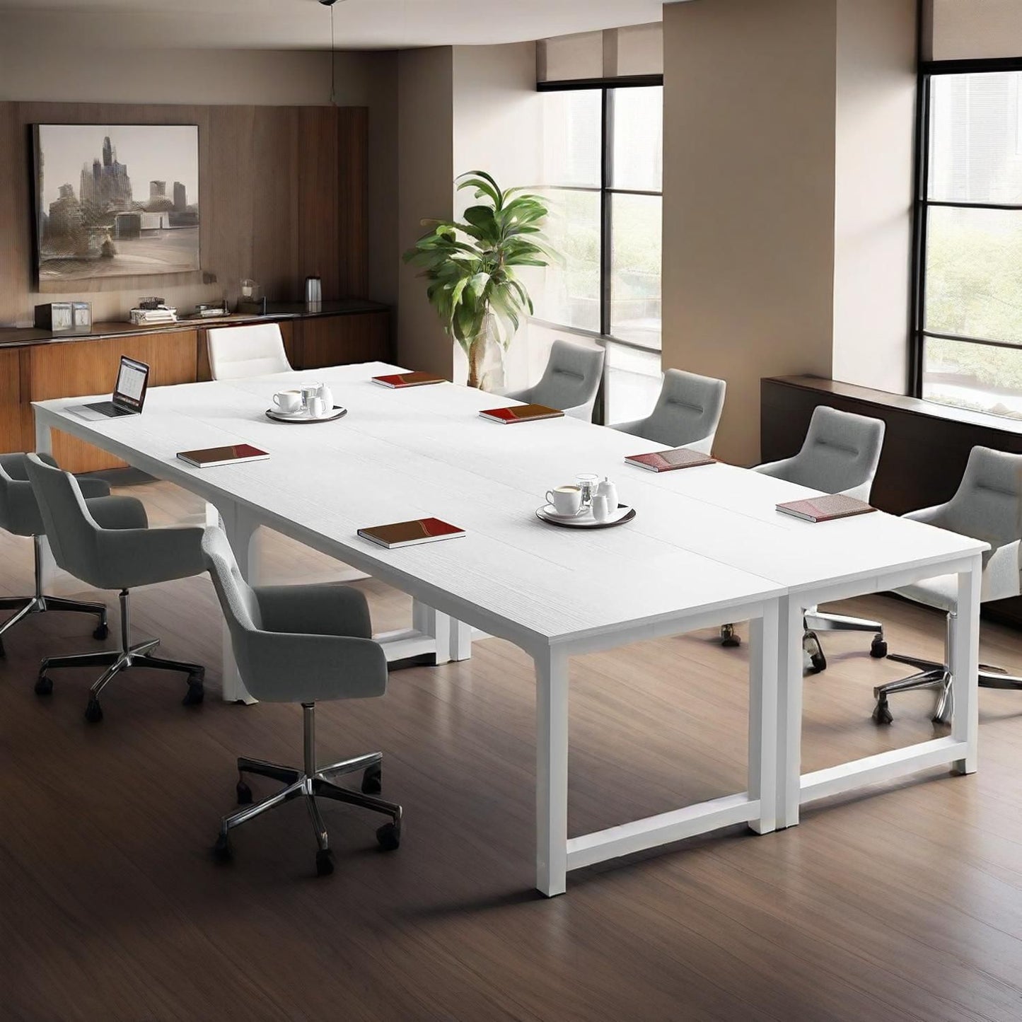 0.8'Executive Desk, Large Office Computer Desk With Thicken Frame, Modern Simple Workstation Business Furniture