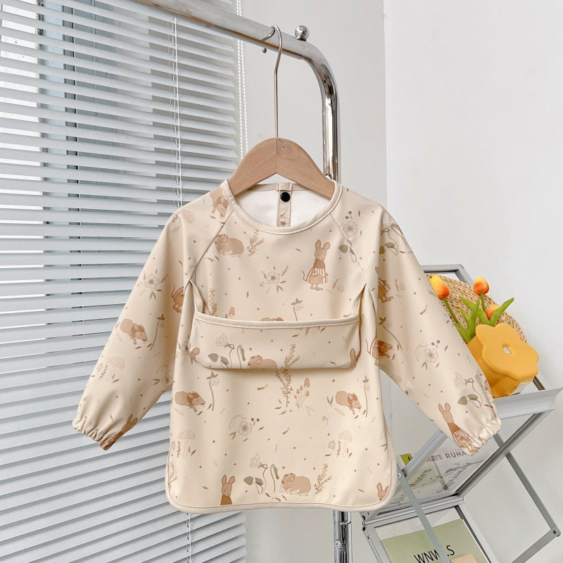 Reverse Wearing Drawing Bib Infant Feeding Protective Clothing