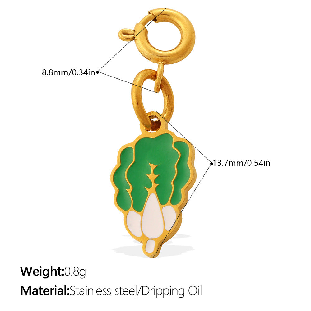 Country-style Cute Vegetable Series Jewelry Clasp Pendant Stainless Steel DIY Bracelet And Necklace Accessories