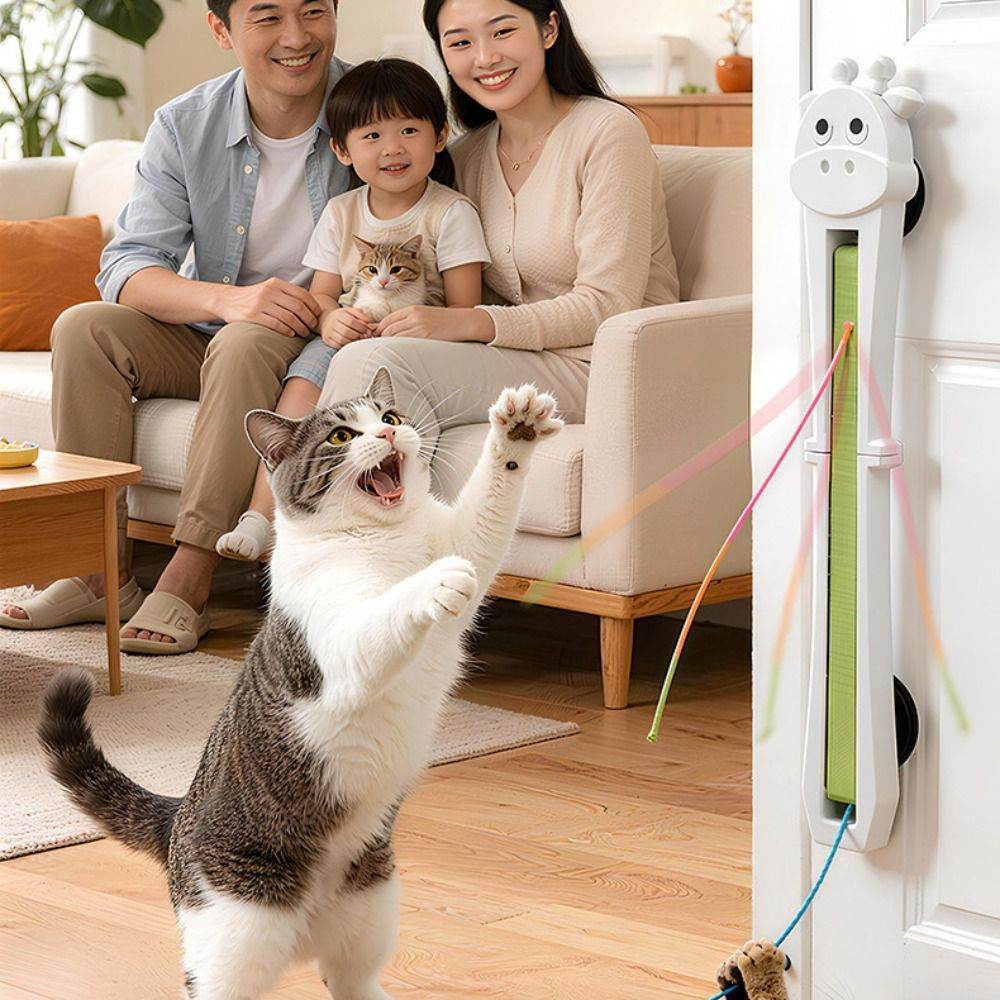 Electronic Cat Toys Wall Mounted Flying Rope Interactive Exercise Rechargeable Pets Enrichment Toys For Home Living Room Kitchen Pet Supplies