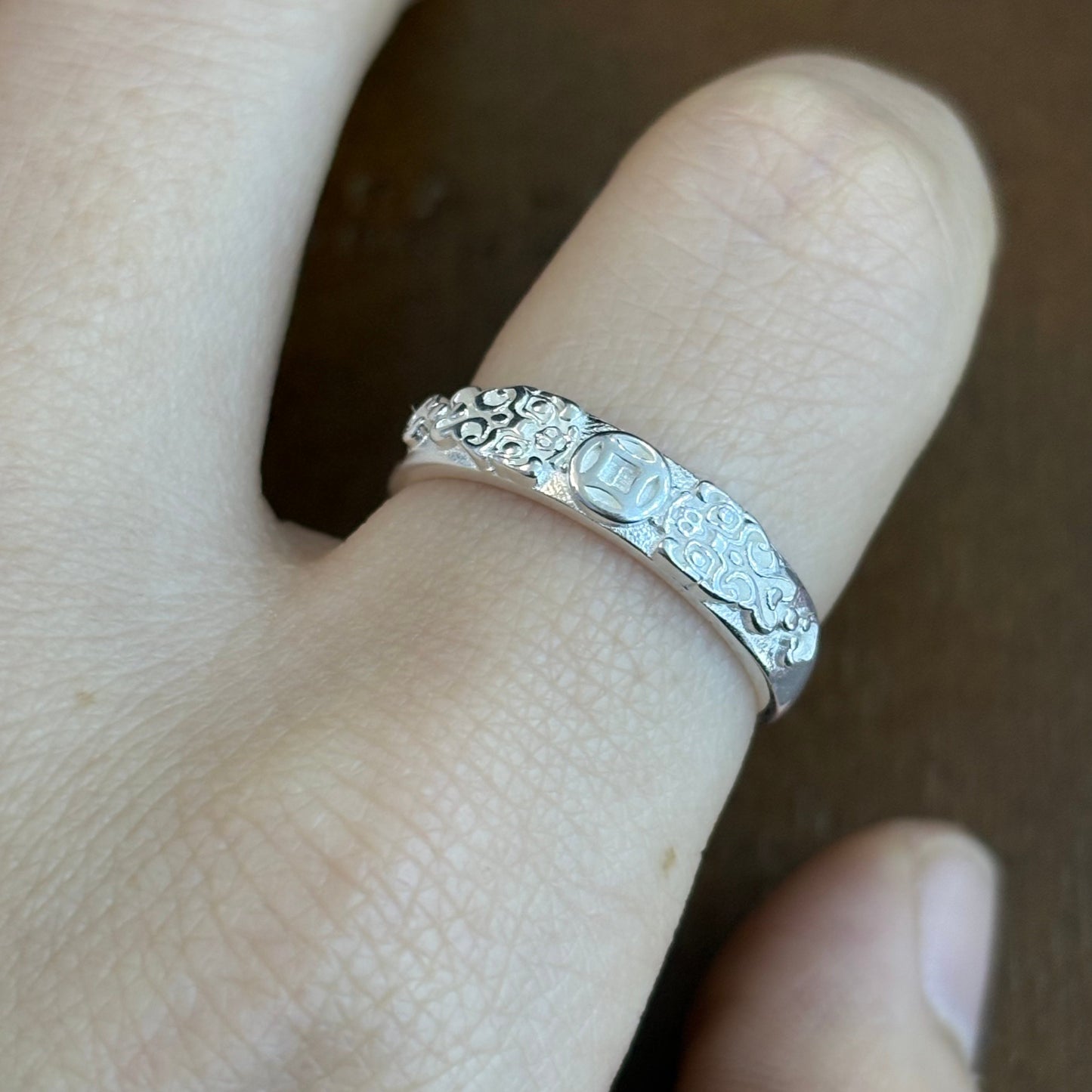 1pc 999 Sterling Silver Pixiu Coin Open Ring, Retro Lucky Style, Perfect For Daily Wear And Valentine's Gift