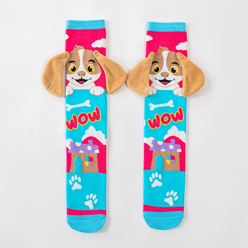 Childrens Accessories 3D Cute Cartoon Ear designed Long Socks