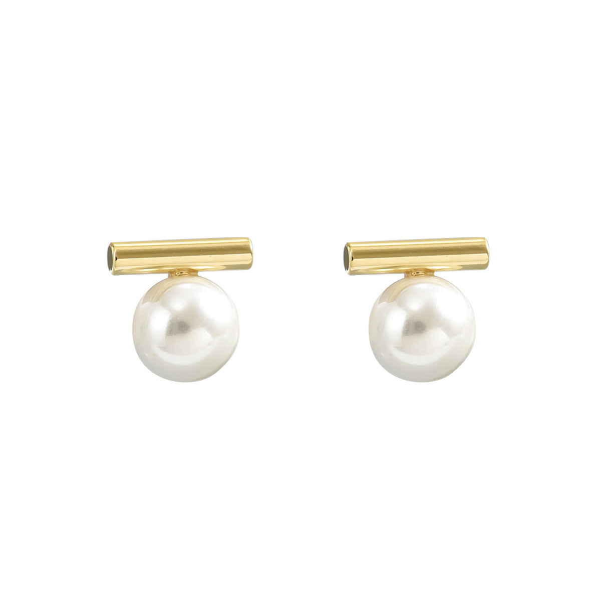 Ins Premium Korean Japanese Forest Style Stud Earrings For Women, Niche Minimalist Inlaid Pearl Design, Preppy Daily Ear Jewelry