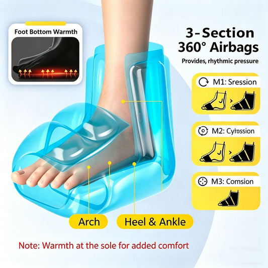 Air-pressure Kneading And Heating Foot Massager With Electric Massage Function